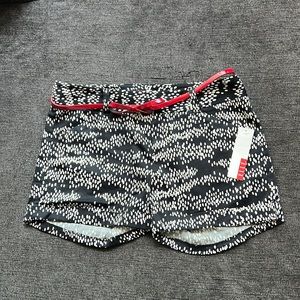 Black and White Shorts with Red Bow